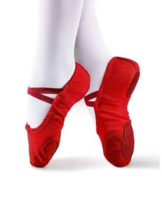 Chaussures de danse plates pour filles Baifa avec semelle en cuir véritable souple, dessus en cuir de vachette, toile en coton avec caoutchouc, MOQ le plus bas OEM ODM - Product Image 2