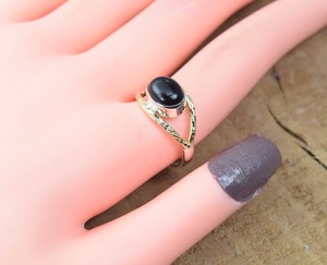 Bague faite à la main en pierre précieuse Onyx noir 925 en argent Sterling timbre bijoux bijoux solide Boho Style bague en argent Sterling 925 naturel - Product Image 3