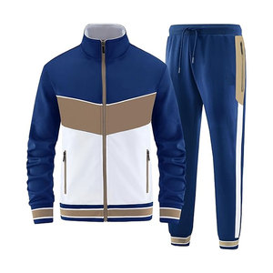 โอเวอร์ไซส์ชุดวอร์มผู้ชายชุดใส่เล่นโยคะผ้าฝ้ายผ้าฟลีซแบบเต็มตัวซิปเต็มตัวชุดวิ่งสองชิ้นสำหรับฤดูหนาว - Product Image 1