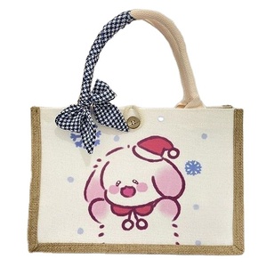 Sac en jute personnalisé recyclé de haute qualité sacs fourre-tout en jute avec poignées en cuir vente en gros - Product Image 1