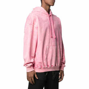 Sweats à capuche délavés à l'acide de grande taille, de couleur unie, de conception personnalisée, sweats décontractés pour hommes, meilleures ventes - Product Image 6