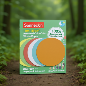 Soennecken 14cm 130g/m Papel Reciclado de Colores Surtidos 100% Reciclado Tarjetas Decorativas 250pcs/paquete Manualidades de Papel - Product Image 3