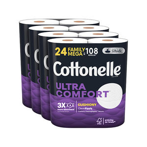 Papier toilette Cottonelle Ultra Comfort de haute qualité en pâte de bois vierge, 24 rouleaux jumbo - Product Image 2