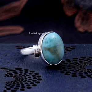 Handmade Unisex 925 Sterling Silver <b>Turquoise</b> Gemstone Wedding <b>Ring</b> High Quality Oval Cut Bezel Setting Bohemian Party Party - Product Image 2