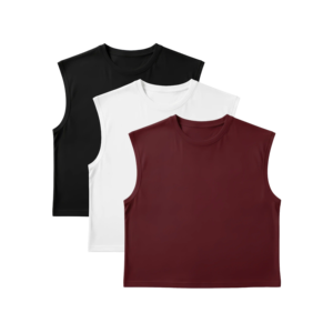 Camiseta sin mangas corta S22 Ember, paquete de 3, de punto, con elemento de moda de top corto - Product Image 1