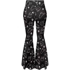 Dernières femmes Premium Sports Gym Wear imprimé fleuri pantalon évasé 2025 vente en gros pas cher de haute qualité pantalons pour femmes - Product Image 5