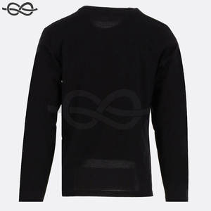 Camiseta negra de manga larga, sudadera gráfica, diseño de fábrica OEM, 100% de algodón, venta al por mayor, cuello redondo, personalizado, Unisex, de gran tamaño - Product Image 2