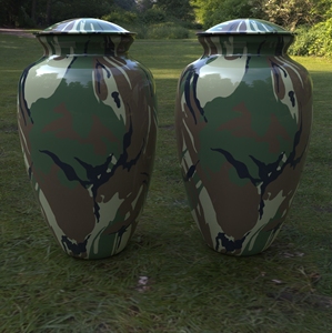 Urnas de cremación para adultos de camuflaje marrón verde con bolsa de terciopelo gratis Suministros funerarios de nuevo diseño - Product Image 1