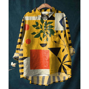 เสื้อเชิ้ตแขนยาวคอลเลคชั่นใหม่ ฤดูใบไม้ผลิ 2025: เสื้อเชิ้ตผู้หญิงสไตล์ฮาวาย พิมพ์ลายทันสมัยและอินเทรนด์ - Product Image 1