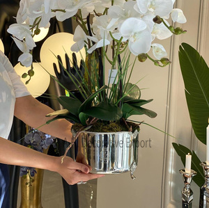 Luxury Decorative Flower <b>Vase</b> Rounded Bowl Shape With Glossy Gold Finishing & <b>Stand</b> Base for Table Decorative <b>Vase</b> for Sale - Product Image 5
