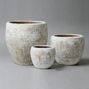 Fioriera in Fibra di <span class=keywords><strong>Cemento</strong></span> Stile Americano, Grande per Esterni e Interni, Ecologica e Resistente, Vaso da Giardino Rotondo, Vendita all'Ingrosso - Product Image 3