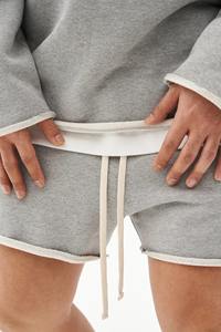 Shorts en jean en toile à taille élastique pour hommes, avec logo personnalisé sur le devant, décontractés, été, 100% coton, séchage rapide, fermeture à cordon - Product Image 3