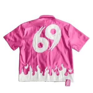 Spring Men's PU Leather Casual <b>Shirts</b> Stand Breathable Custom Logo Single <b>Button</b> Closure Plus Size Short Sleeve OEM Service - Product Image 4