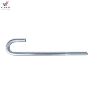 Custom J <b>Hook</b> Anchor <b>Bolt</b> M20 Electro Zinc Plated for Concrete Foundation - Product Image 3