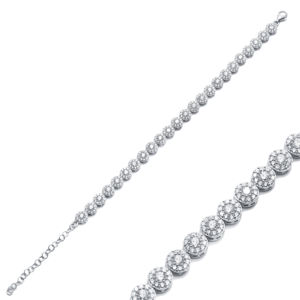 6 mm rond clair Zircon StoneWholesale fait à la main turc 925 Bracelet de tennis en argent Sterling - Product Image 4