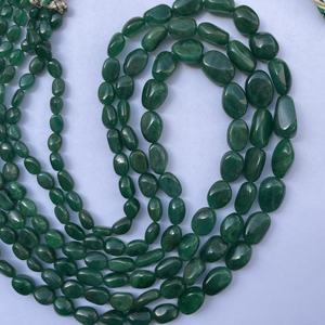 8mm 10mm 12mm piedra Esmeralda verde oscuro Natural suave Tumble Maniya cuentas hebras cadena joya creación hecha a mano India IGI - Product Image 3