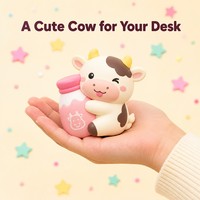 Jouet Squishy Vache Mignonne à Remontée Lente Anti-Stress Kawaii, Jouet à Presser Doux pour Décoration de Bureau, Cadeau