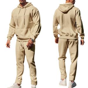 Conjunto de Sudadera con Capucha Gruesa de Algodón con Estampado Urbano y Bordado, Logotipo Personalizado, Conjunto Deportivo para Hombre - Product Image 1