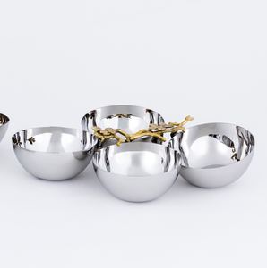 Ensalada esmaltada de latón floral de diseñador moderno y cuencos de frutas cuencos de nueces y artículos decorativos artesanías de metal por fabricante indio - Product Image 4