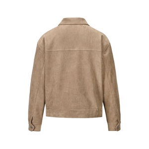 Chaqueta de invierno de cuero de ante para hombre de estilo aventura con bolsillos de parche y Interior acogedor para la comodidad de la temporada - Product Image 4