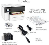 Printer All-In-One Dupleks Wi-Fi Format Lebar OfficeJet 7740 dengan ADF