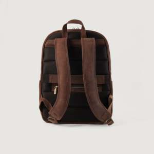 Distressed Vintage Brown Leather <b>Laptop</b> <b>Backpack</b> - Product Image 4