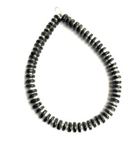 พลอยอัญมณีทรงกลมแบนสีดำธรรมชาติรูปทรงล้อลูกปัดพลอยสีดำธรรมชาติ - Product Image 2