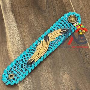 Pulsera llamativa de cuero a mano de moda de alta calidad personalizada, pulsera de cuero genuino a presión con botón de Metal, estilo de ocio para mujer - Product Image 1