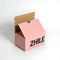Boîte d'expédition personnalisée avec fermeture éclair, en carton ondulé recyclable, avec impression de logo, emballage facile à ouvrir pour le commerce électronique en gros