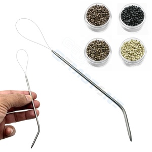 Hair Extension Pulling Loop Tool with Curve End for Micro Beads & Nano Rings Installation – Stainless Steel <b>Threader</b> Hook <b>Needle</b> - Product Image 6