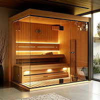Sauna de Infrarrojos de Espectro Completo Elite Far, Cabina de Madera para el Hogar, para Relajación en el Baño Interior, con Controlador de Calefacción Inteligente