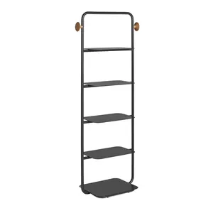 Elegant Standing Iron Modern Adjustable Heavy Duty Large <b>Kitchen</b> Spice Storage <b>Rack</b> with Glass <b>Shelves</b> - Product Image 1