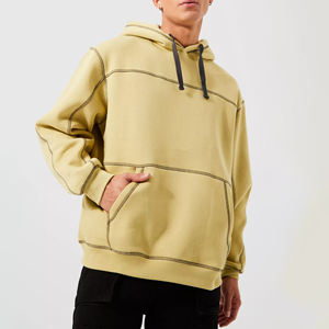 Pull à capuche surdimensionné unisexe pour hommes de haute qualité Logo personnalisé brodé en coton polaire épais respirant - Product Image 4