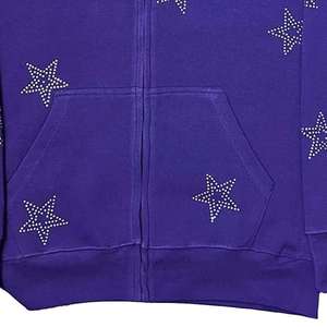 Sudadera con Capucha para Hombre, Estilo Urbano Vintage, Ecológica, 100% Algodón, con Logotipo Personalizado en Pedrería, Superventas, Precio al por Mayor - Product Image 5