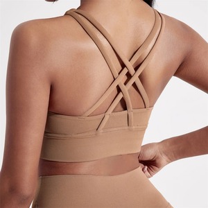 Soutien-gorge de sport pour femmes sans couture léger respirant Gym Fitness Logo personnalisé impression de haute qualité Plus réversible - Product Image 4