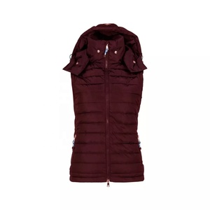 Chaleco acolchado con cuello levantado para mujer, chaleco ligero con cremallera acolchado con capucha, ropa ecuestre - Product Image 1