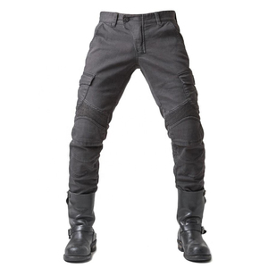 Dark <b>mens</b> armored motorcycle <b>biker</b> <b>jeans</b> for daily wear with elastic panels and cargo pockets for utilities made in Pakistan - Product Image 5