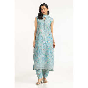 Traje de Verano de 3 Piezas con Estampado Cambric y Detalles Bordados IPSTD-77177 - Product Image 3