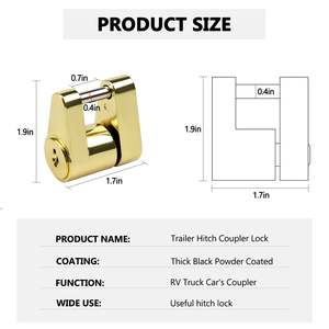 Verrou de coupleur en alliage de zinc Vypart avec broche de 1/4 pouce pour supports de remorque jusqu'à 3/4 pouces - Product Image 2