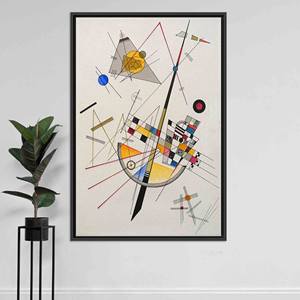 Impression d'art Kandinsky Delicate Tension : Toile géométrique abstraite, TOILE ENCADRÉE NOIRE - Product Image 1