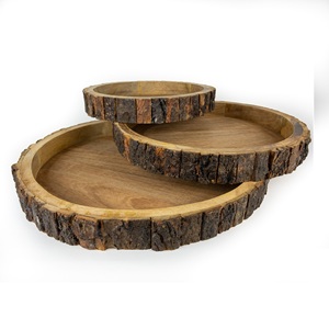 ถาดเสิร์ฟไม้ทรงสี่เหลี่ยมผืนผ้าแกะสลักด้วยมือถาดเสิร์ฟไม้มะม่วงสีน้ำตาลอ่อนสำหรับตกแต่งบ้านและห้องครัว - Product Image 3