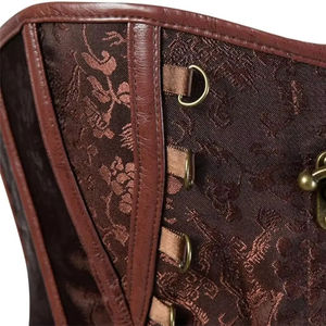 PromotionVêtements pour femmes Corset bustier en brocart marron Steam Punk avec veste et poche détachable - Product Image 3