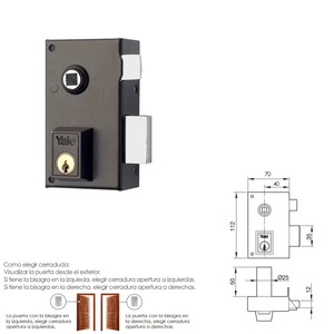Cerradura Derecha Yale 56-b/hpr/70/ - Product Image 2