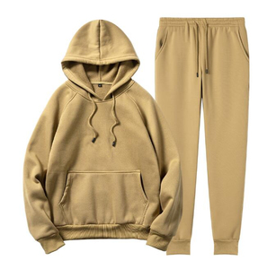 Nuevo traje de sudor Envío directo Logotipo personalizado Poliéster Manga larga Jersey Sudadera con capucha Pantalones Conjunto de 2 piezas Traje de jogging Trajes de chándal para hombres - Product Image 1