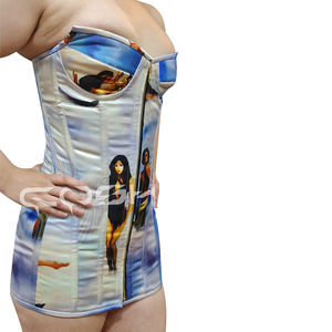 Vestido Corsé Bodycon Sexy con Estampado Digital de Ángel y Musa, con Cierre Frontal |   Comprar Ahora - Product Image 5