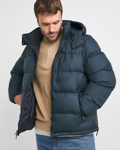 Chaqueta Varsity para Hombre, Diseño Personalizado de Moda Otoñal, Azul Marino, Cuello Alto, con Capucha, Resistente al Viento, Transpirable - Product Image 3