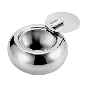 Cenicero para puros con acabado plateado, Cenicero de Metal de latón redondo de mesa, adecuado para Cenicero de cigarrillos - Product Image 2