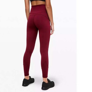 Top Quality Spandex Polyester Material Burgundy Color <b>Women</b> <b>Capri</b> Yoga Legging Sexy Girl Custom Gym Fitness Quick Dry All Size - Product Image 6