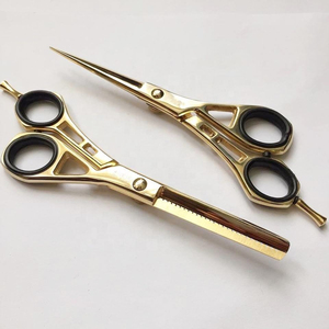 กรรไกรตัดผมแบบบางชุบทองขนาด6.5นิ้วดีไซน์แฟชั่นทำจากเหล็กอย่างยั่งยืนของญี่ปุ่นเพื่อความงาม - Product Image 4