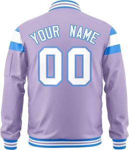 Veste universitaire personnalisée en tissu satiné style bombardier avec fermeture à glissière, nom et numéro personnalisés, logo, veste pour hommes en livraison directe - Product Image 5